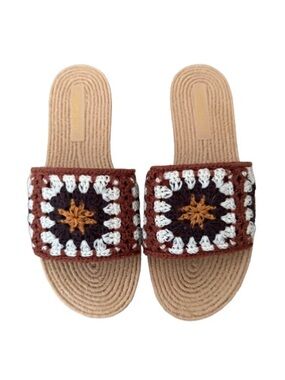 Bamboo Crochet Slide On Sandal - Size: 7.5